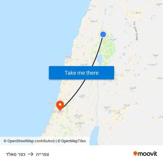 כפר סאלד to צפרייה map