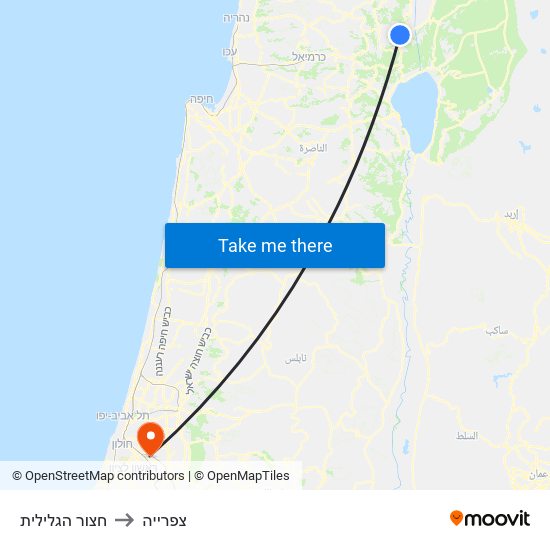 חצור הגלילית to צפרייה map