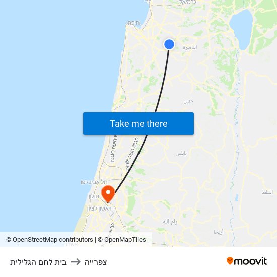 בית לחם הגלילית to צפרייה map