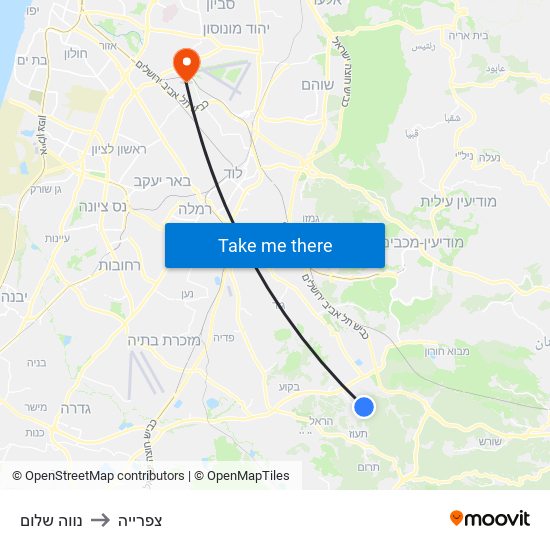 נווה שלום to צפרייה map