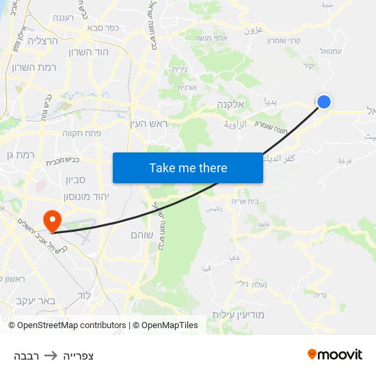 רבבה to צפרייה map