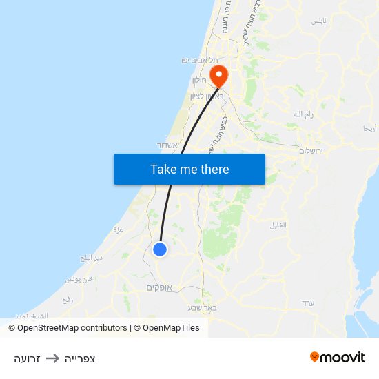 זרועה to צפרייה map