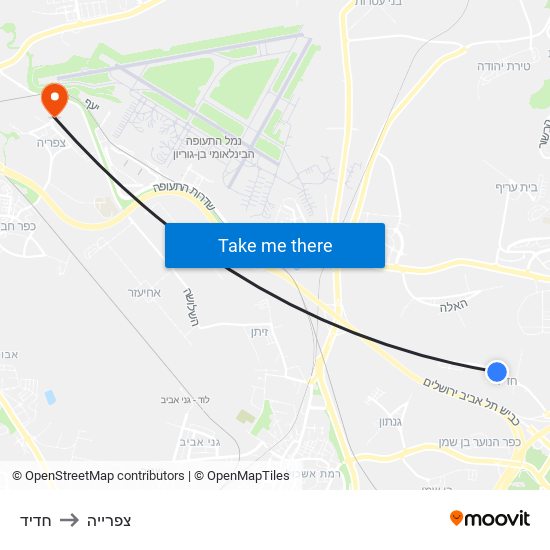 חדיד to צפרייה map