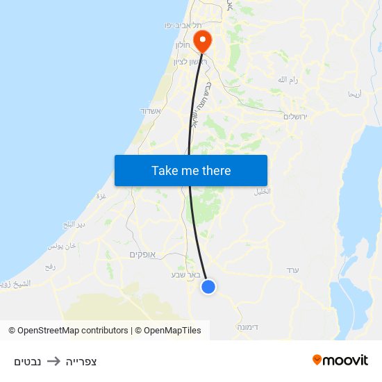 נבטים to צפרייה map