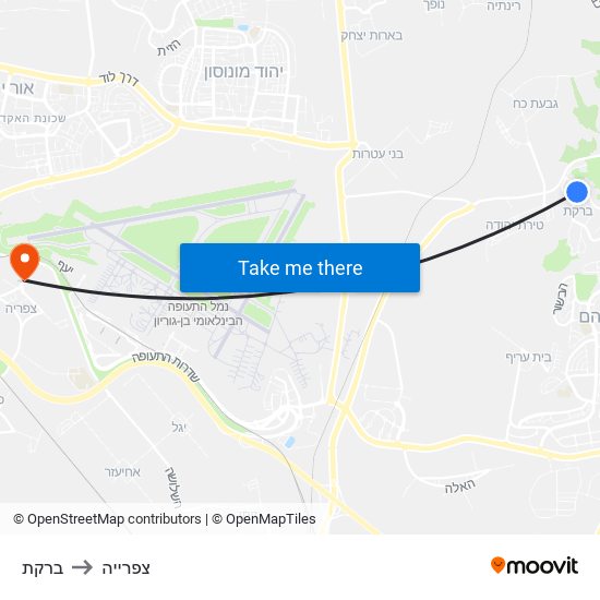 ברקת to צפרייה map