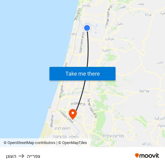 העוגן to צפרייה map