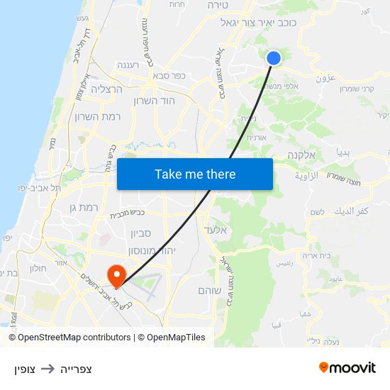 צופין to צפרייה map