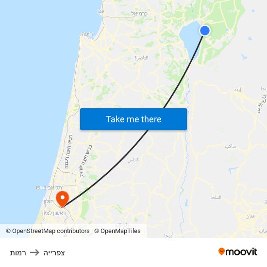 רמות to צפרייה map