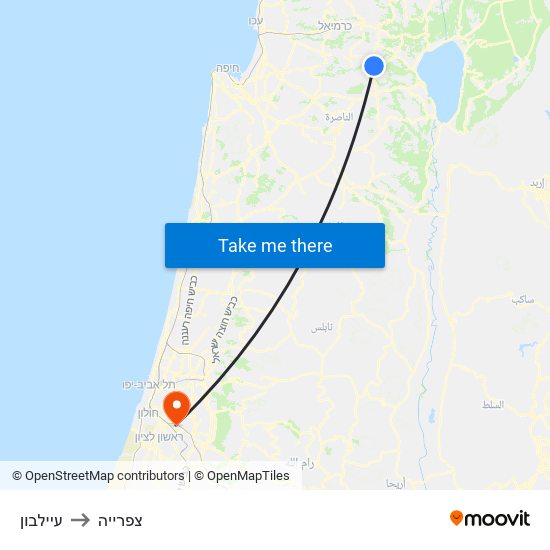 עיילבון to צפרייה map