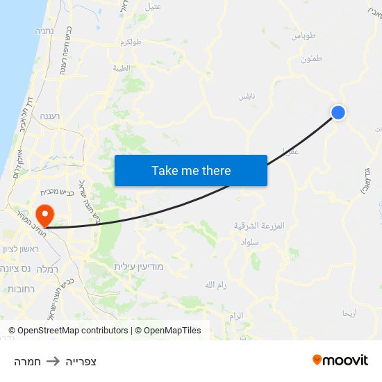 חמרה to צפרייה map