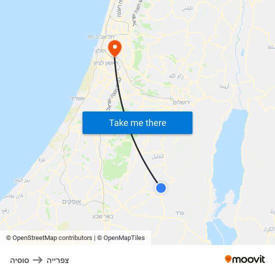 סוסיה to צפרייה map