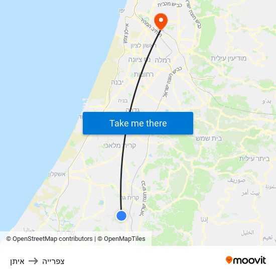 איתן to צפרייה map