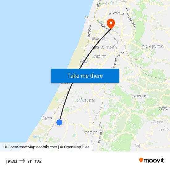 משען to צפרייה map