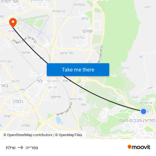 שילת to צפרייה map