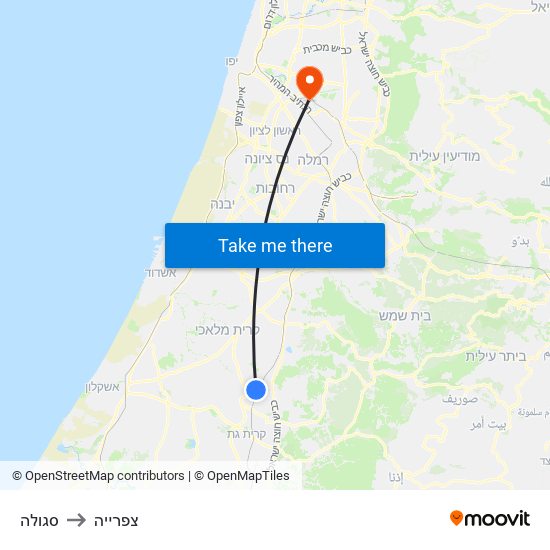 סגולה to צפרייה map