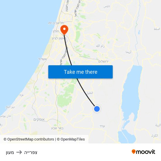 מעון to צפרייה map