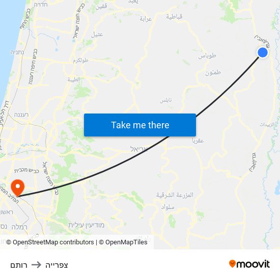 רותם to צפרייה map