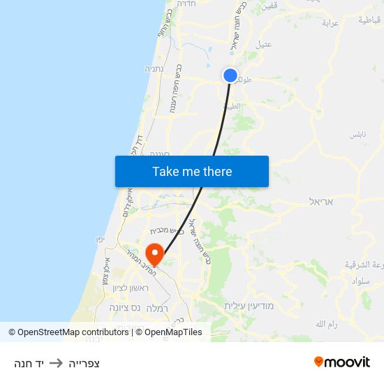 יד חנה to צפרייה map