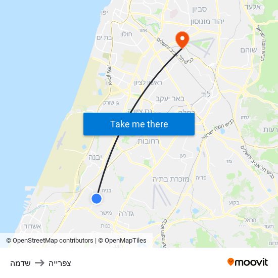 שדמה to צפרייה map