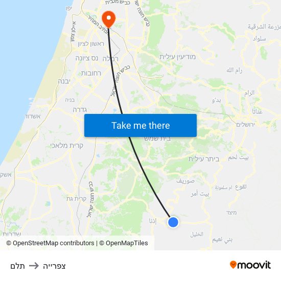 תלם to צפרייה map