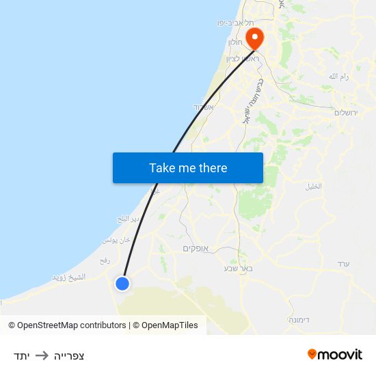 יתד to צפרייה map