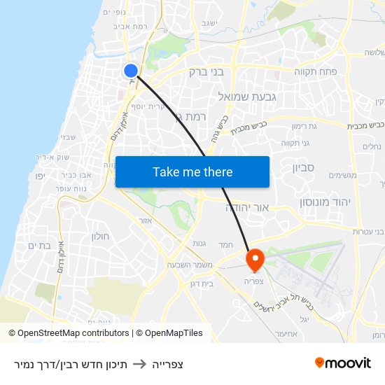 תיכון חדש רבין/דרך נמיר to צפרייה map