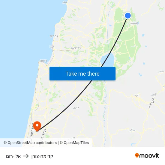 אל -רום to קדימה-צורן map