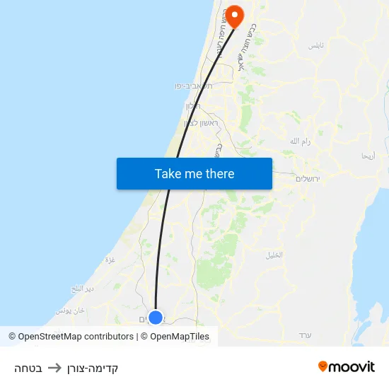 בטחה to קדימה-צורן map