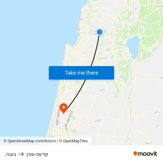 בענה to קדימה-צורן map