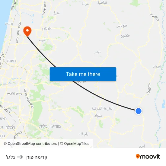 גלגל to קדימה-צורן map