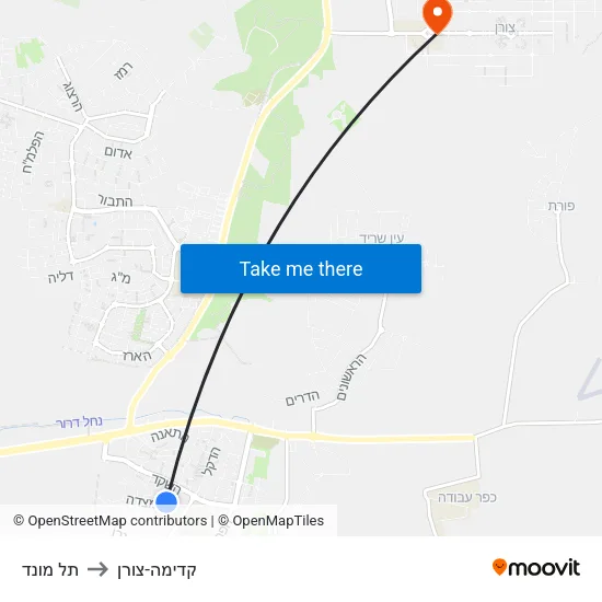 תל מונד to קדימה-צורן map