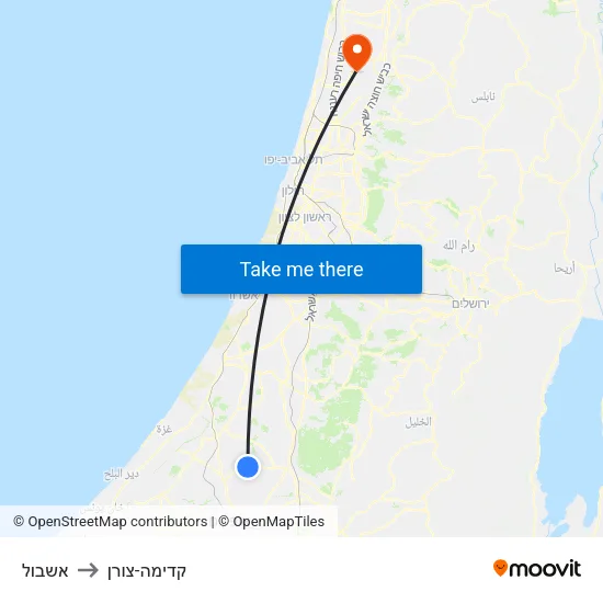 אשבול to קדימה-צורן map