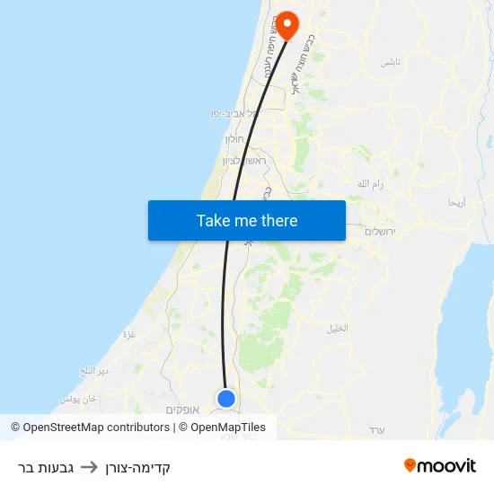 גבעות בר to קדימה-צורן map