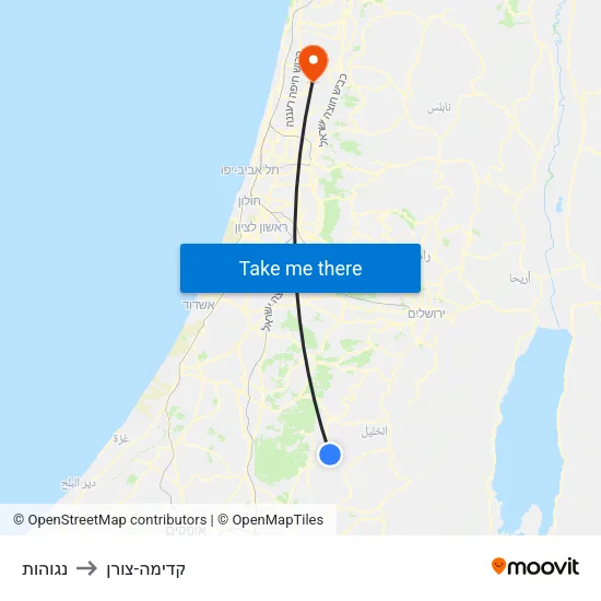 נגוהות to קדימה-צורן map