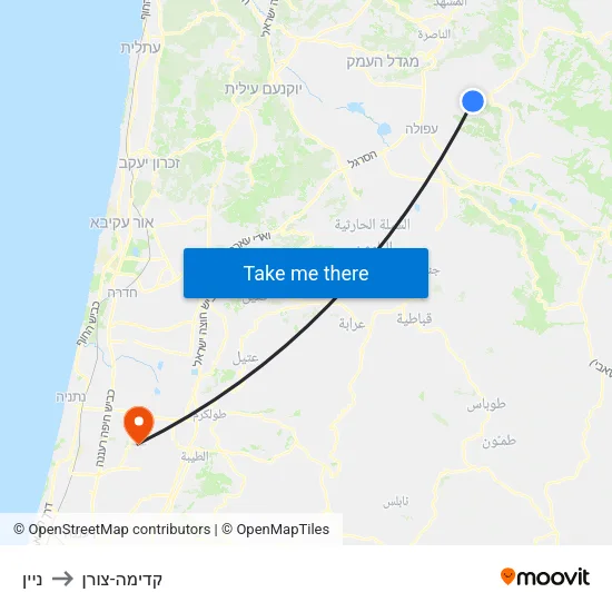 ניין to קדימה-צורן map