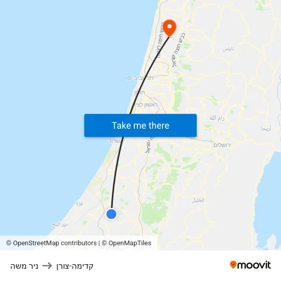 ניר משה to קדימה-צורן map