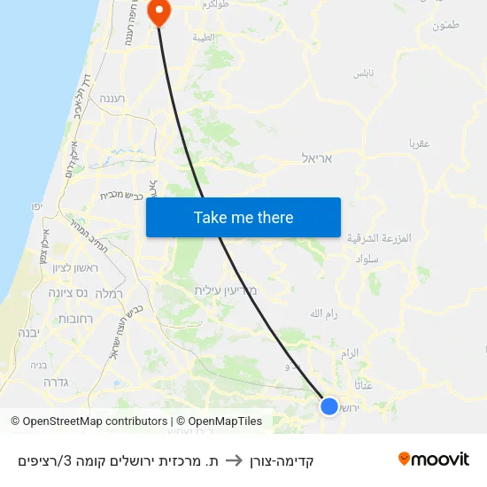 ת. מרכזית ירושלים קומה 3/רציפים to קדימה-צורן map