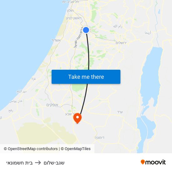 בית חשמונאי to שגב-שלום map