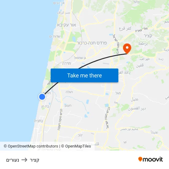 נעורים to קציר map
