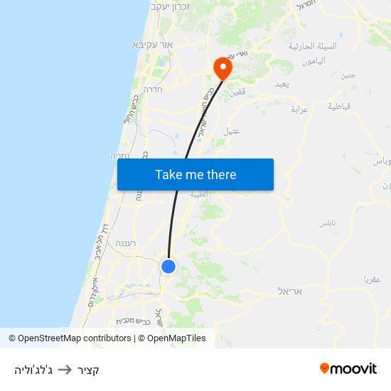 ג'לג'וליה to קציר map