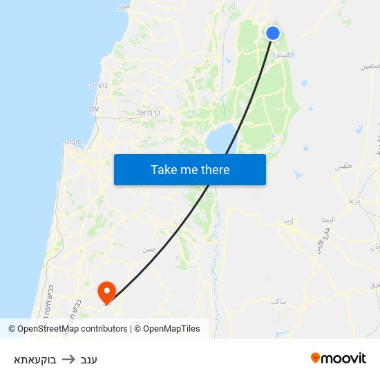 בוקעאתא to ענב map