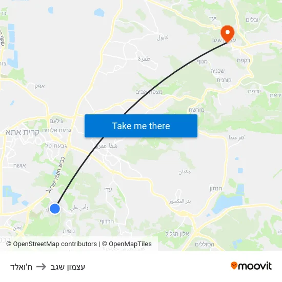 ח'ואלד to עצמון שגב map