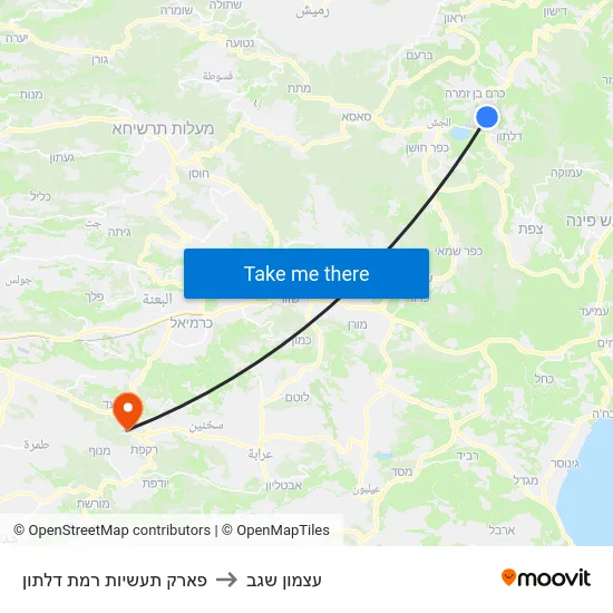 פארק תעשיות רמת דלתון to עצמון שגב map