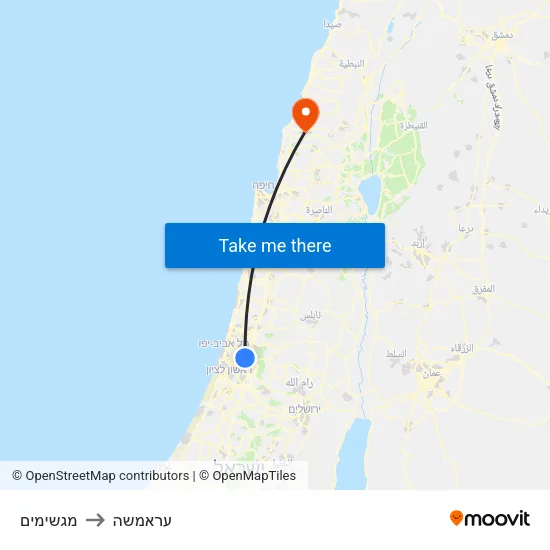 מגשימים to עראמשה map