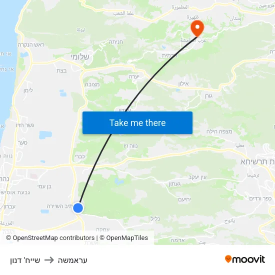שייח' דנון to עראמשה map