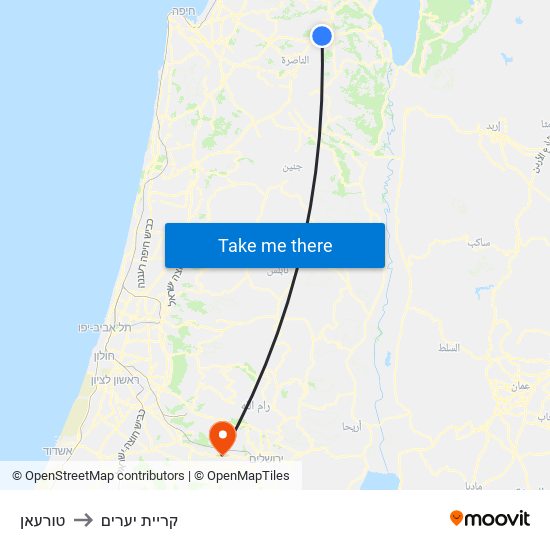 טורעאן to קריית יערים map