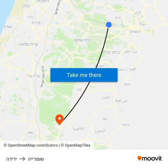 ידידה to שומרייה map