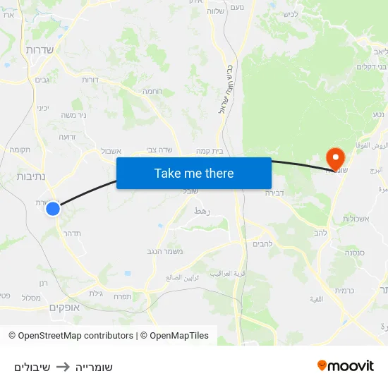 שיבולים to שומרייה map