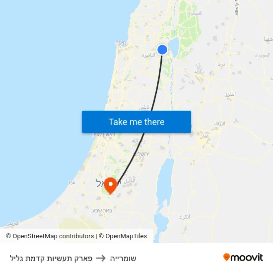פארק תעשיות קדמת גליל to שומרייה map