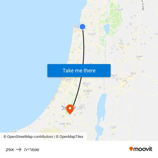 אפק to שומרייה map